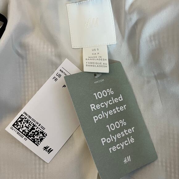 H&M Black Plaid Peak Lapel Open Front Light Blazer Jacket Oversized Small NWT - Picture 10 of 14